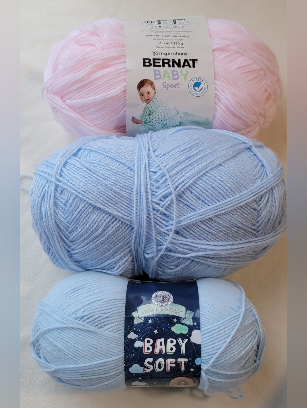 Lot Of 3 Skeins Baby Yarn